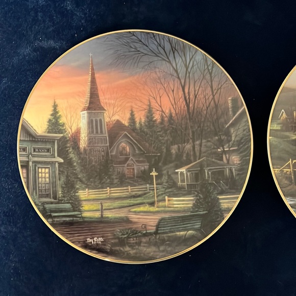 Set/2 Terry Redlin Church Plates - Picture 2 of 6